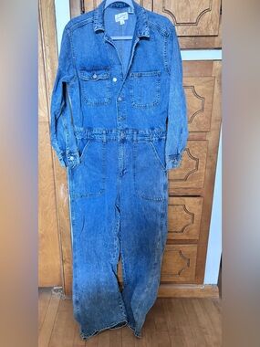 Universal Thread Blue Denim Relaxed Jumpsuit